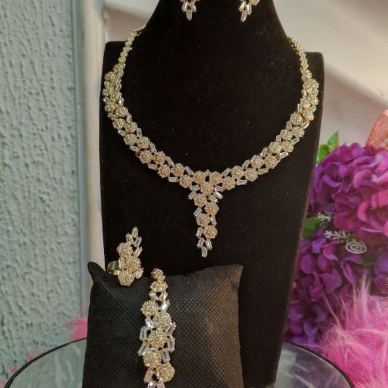Simple gold color jewelry Set 0003